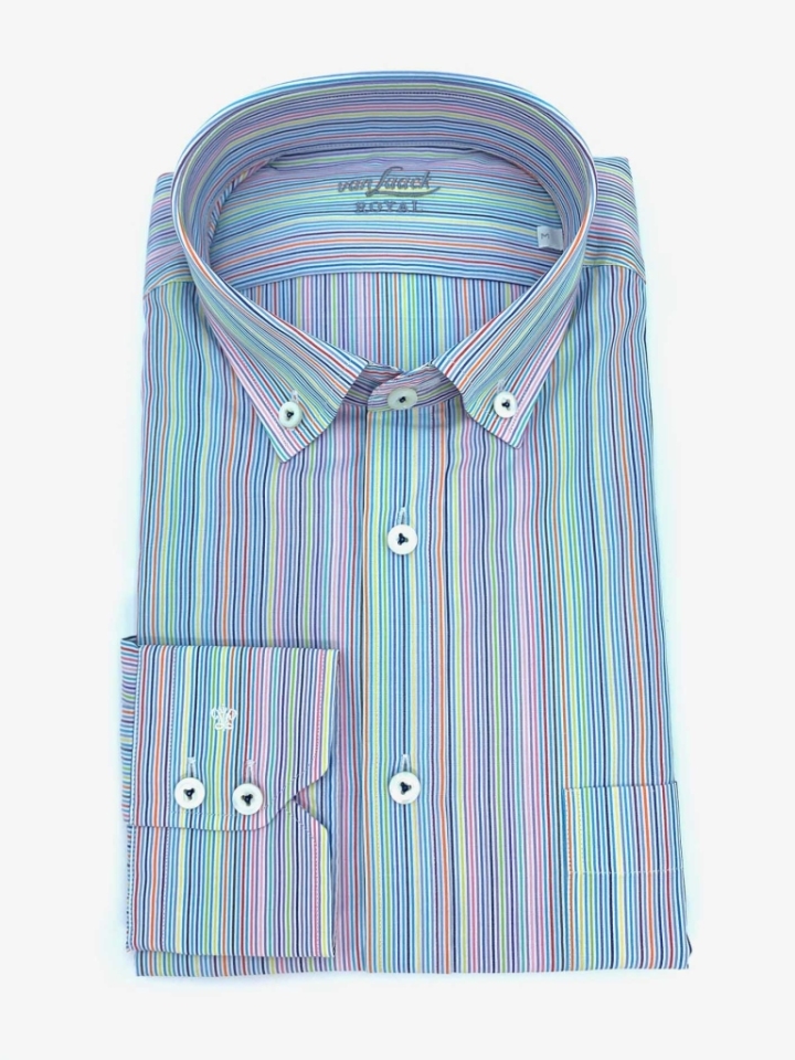 Van Laack Rainbow Pencil Stripe Cotton Dress Shirt