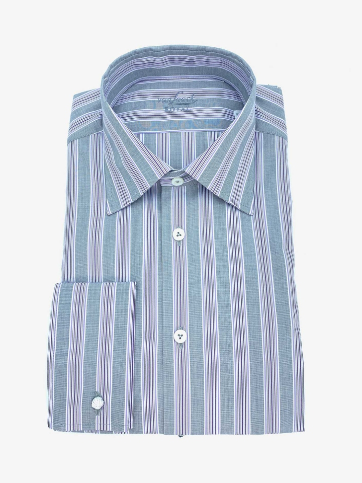 Van Laack French Cuff Shadow Stripe Cotton Dress Shirt