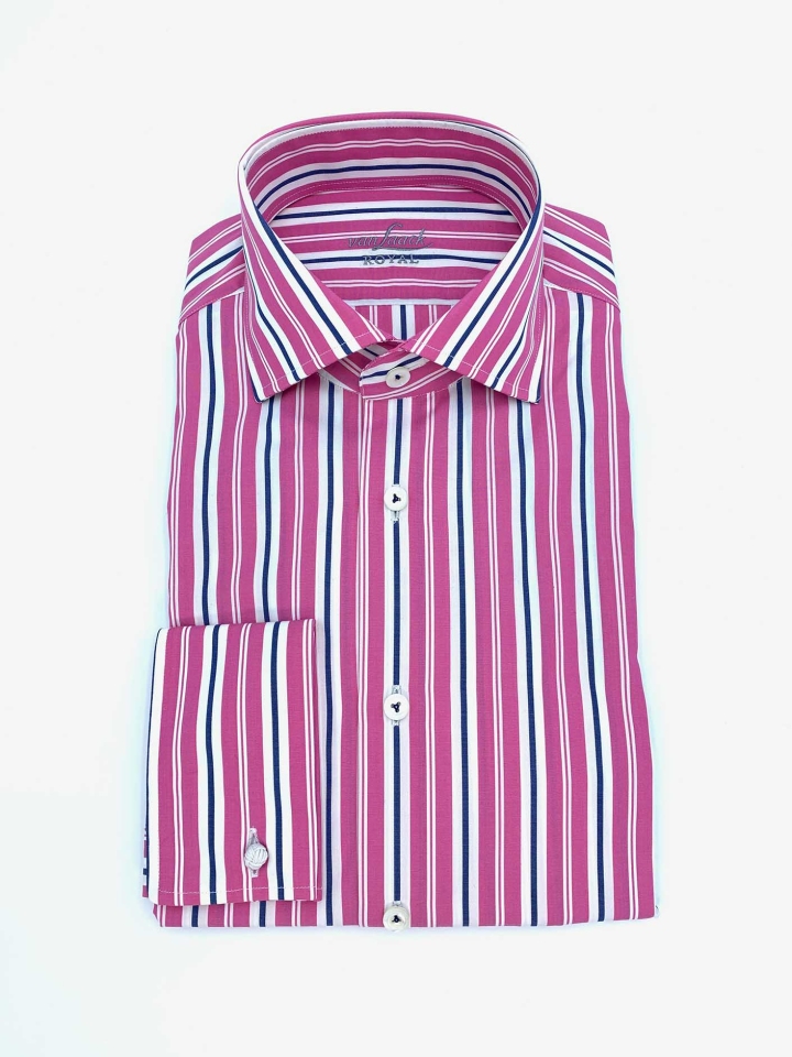 Van Laack French Cuff Shadow Stripe Cotton Dress Shirt