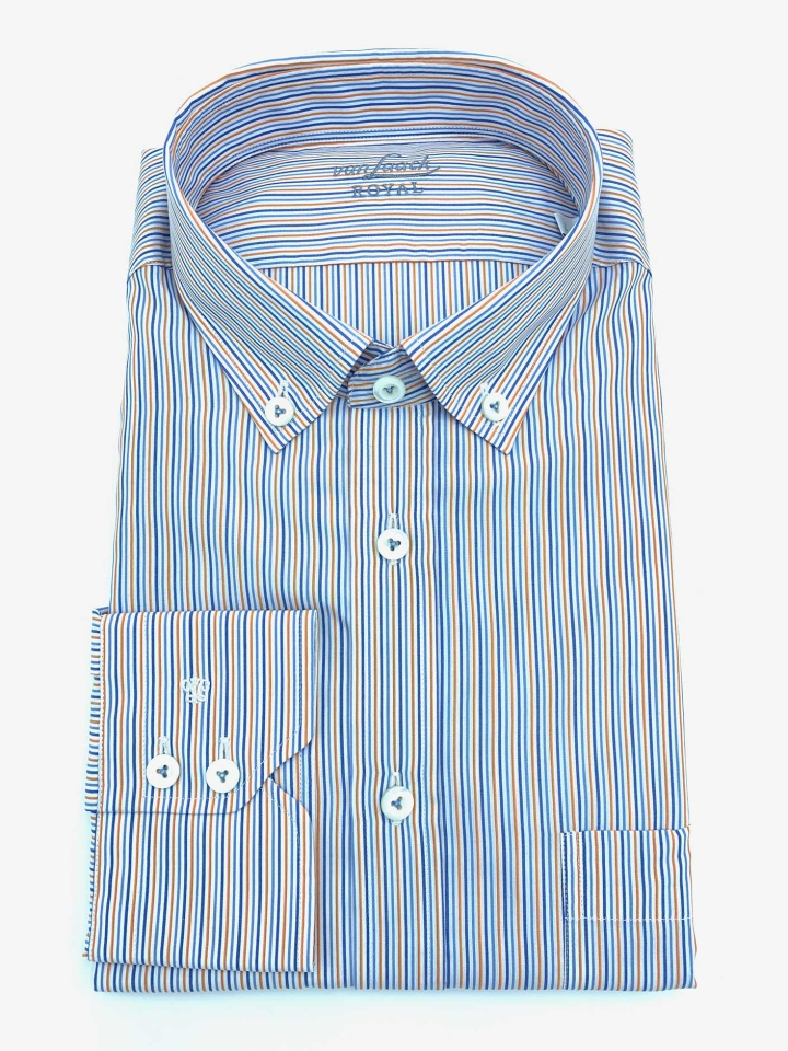 Van Laack Alternating Stripe Cotton Dress Shirt