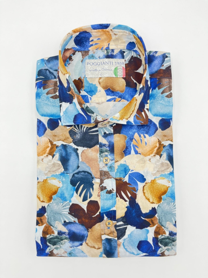 Poggianti Fern Print Cotton Shirt