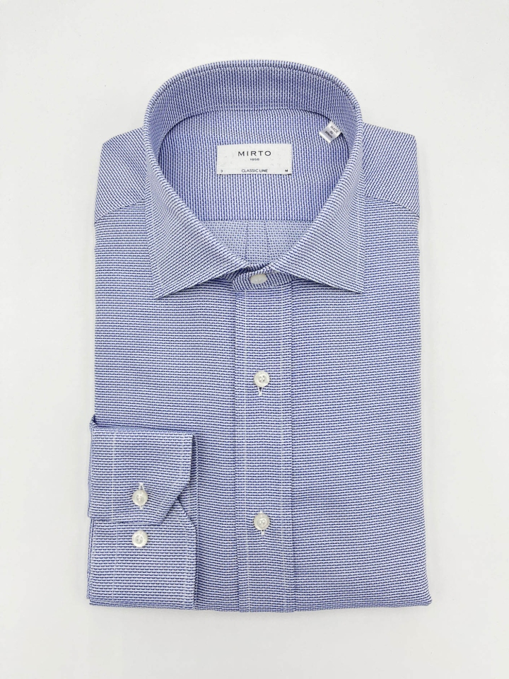 Mirto Blue Cotton Dress Shirt