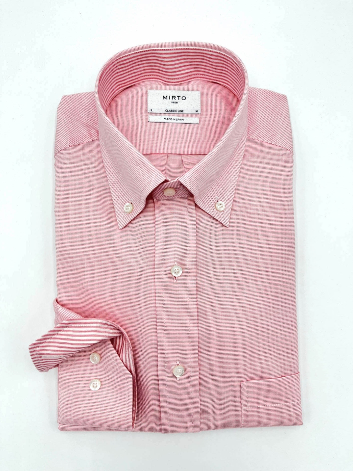 Mirto Red Chambray Cotton Shirt