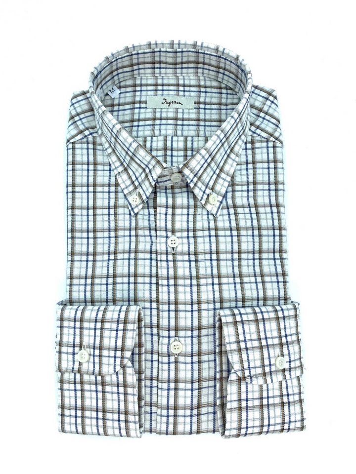 Ingram Twill Weave Check Brushed Cotton Shirt