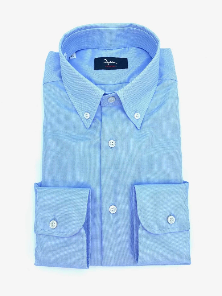 Ingram Light Blue Cotton Dress Shirt