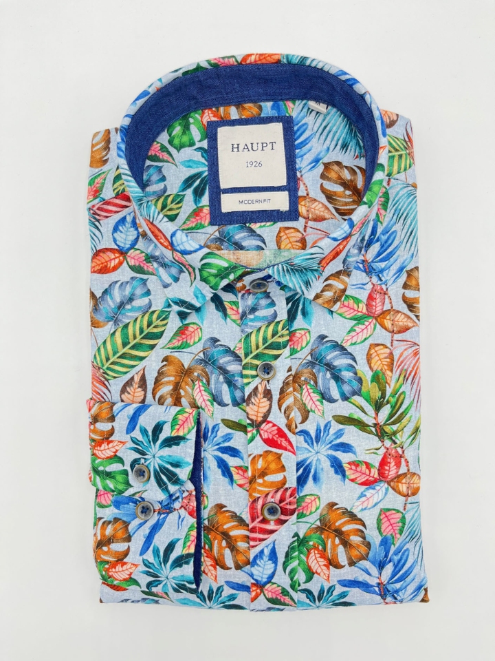 Haupt Tropical Print Cotton Shirt