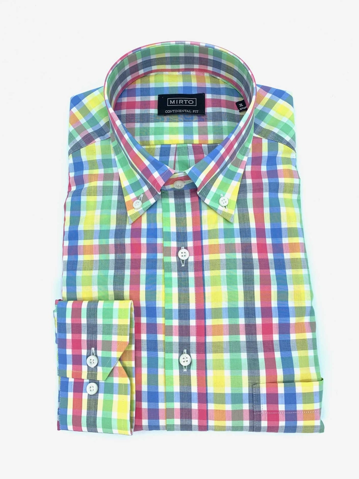 Mirto Multi-Color Check Cotton Shirt