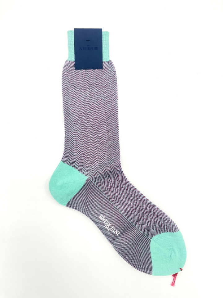Bresciani Herringbone Cotton Socks