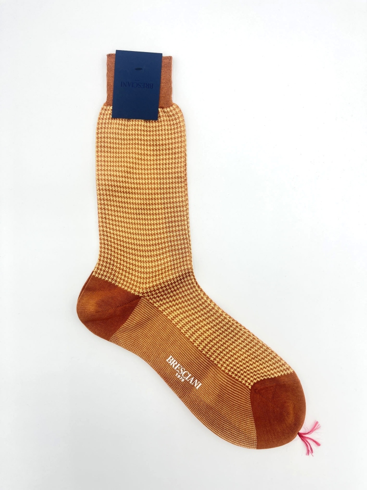 Bresciani Houndstooth Cotton Socks
