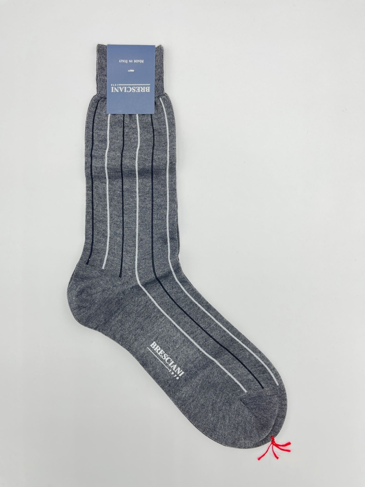 Bresciani Vertical Stripe Cotton Socks