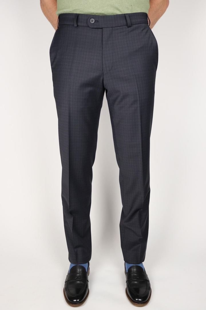 M.E.N.S Regular Fit Graph Check Stretch Wool Dress Pants