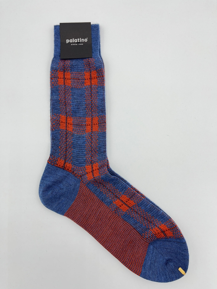 Palatino Glen Check Extrafine Merino Lambswool Socks