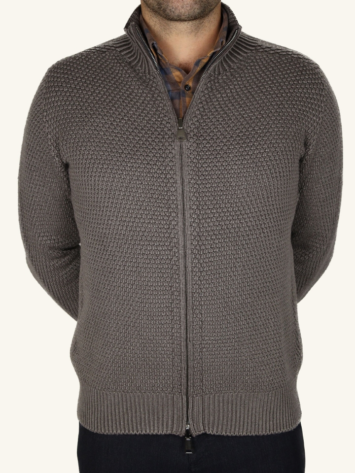 Fly3 Wool Knitted Full Zip Reversible Sweater