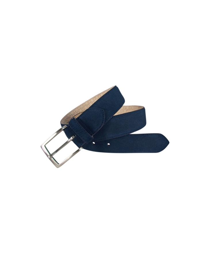 Leyva Men's Belt In Plush Navy Leather