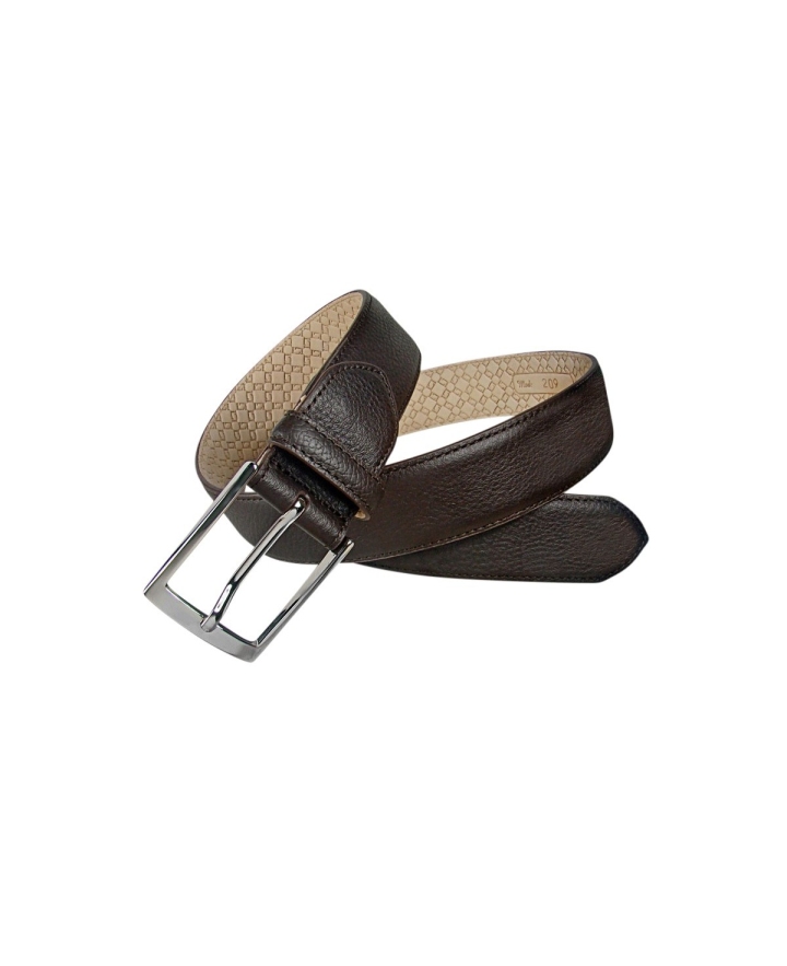 Leyva Men's Pebble Grain Leather Belt