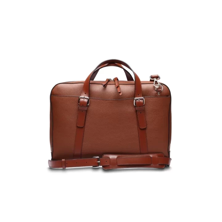 Bosca Monfrini Slim Full-Zip Leather Brief Bag