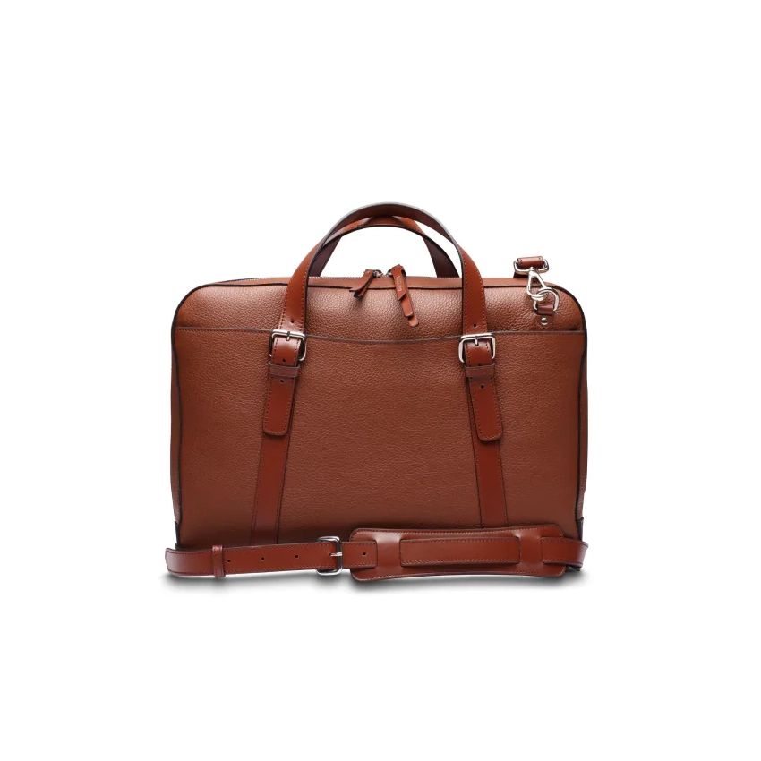 Bosca Monfrini Slim Full-Zip Leather Brief Bag