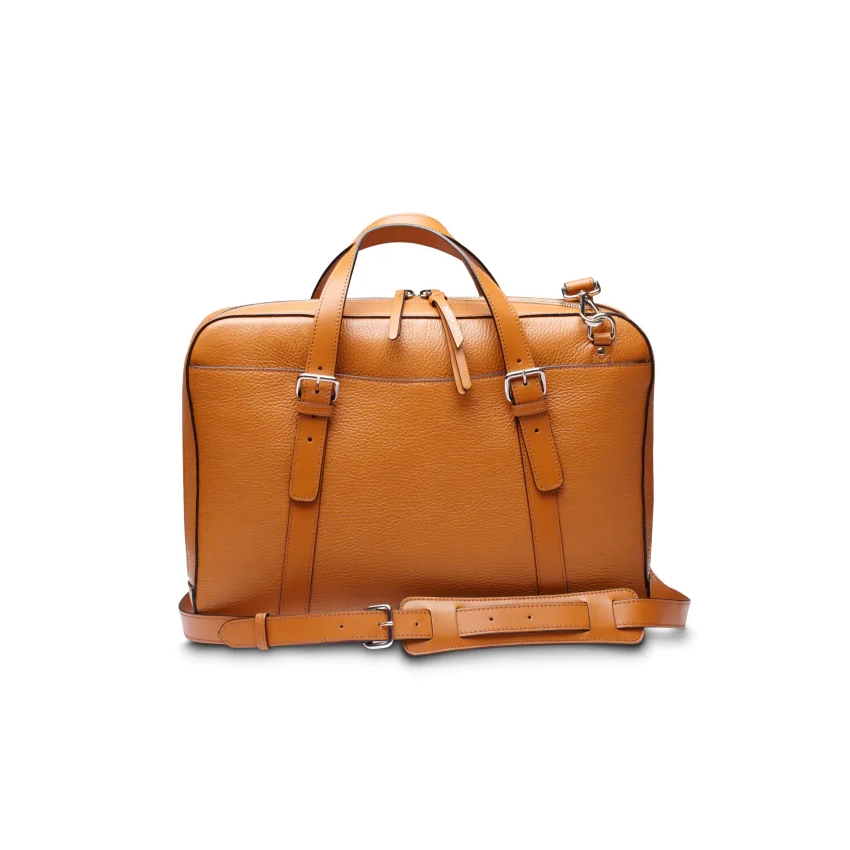 Bosca Monfrini Slim Full-Zip Leather Brief Bag