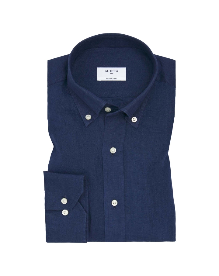Mirto Navy Blue Linen Shirt