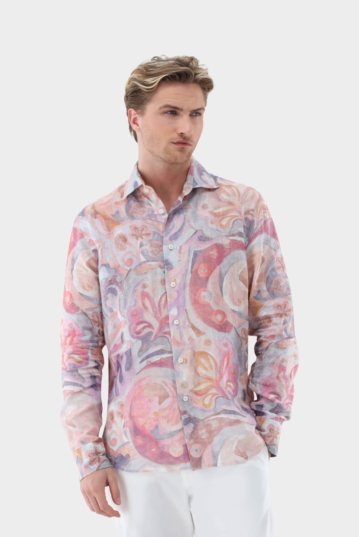 Van Laack Paisley Print Linen Shirt
