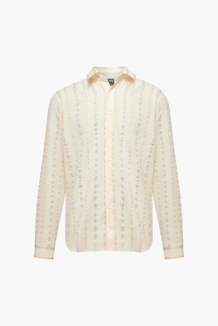 Van Laack Rib-Striped Voile Shirt