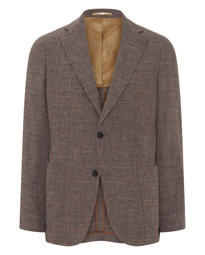 Mirto Brown Cotton and Linen Blend Jacket