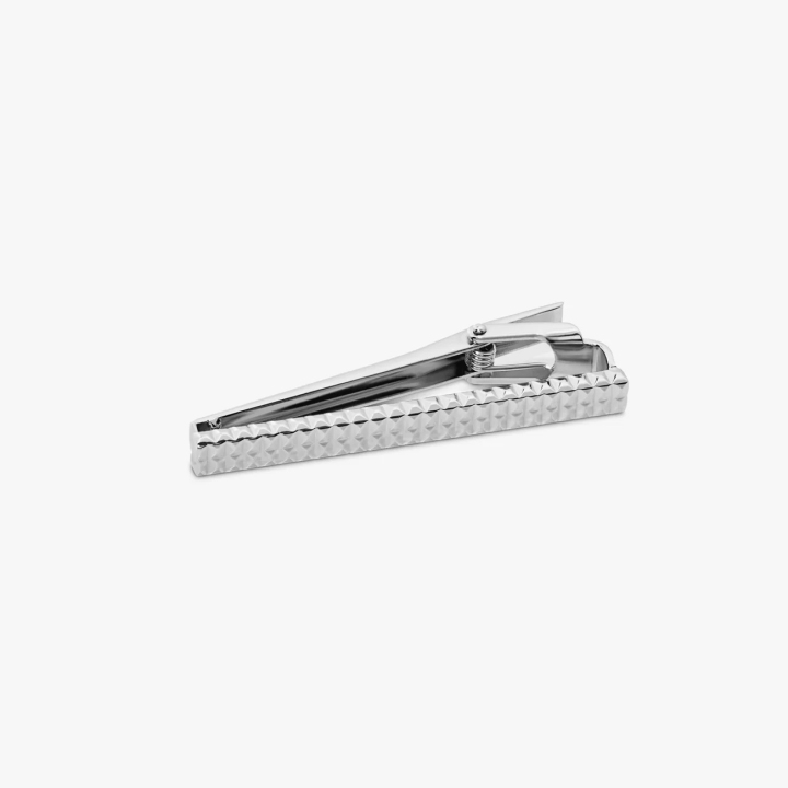 Tateossian Palladium Plated Diamond Giza Tie Clip - Matte Finish