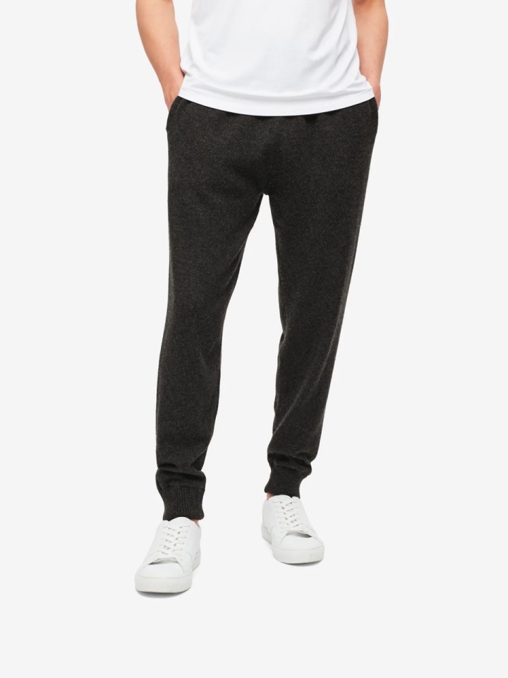 Derek Rose Cashmere Charcoal Trackpants