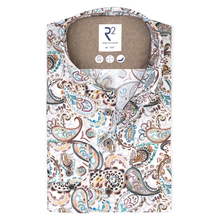 R2 Multicolour Paisley Tailored Fit Cotton Shirt