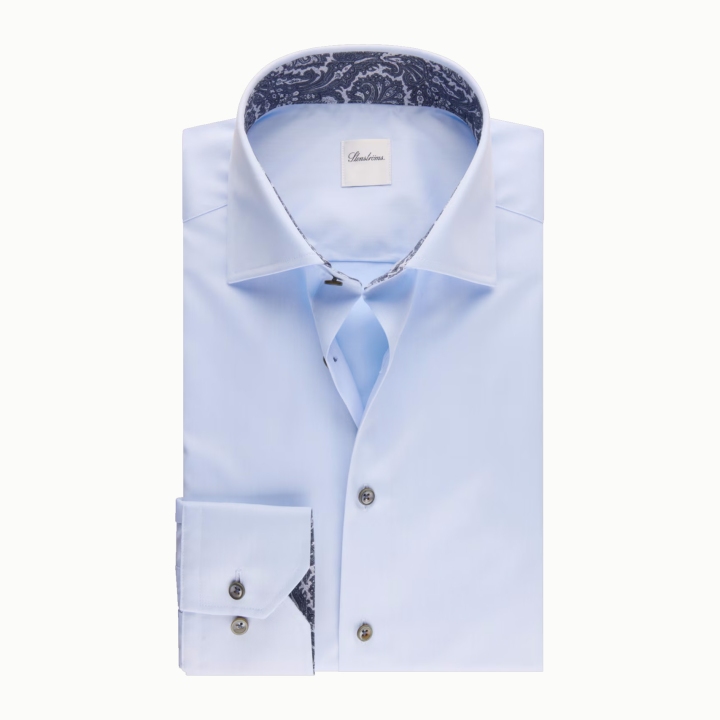 Stenstroms Blue Twill Regular Fit Cotton Dress Shirt