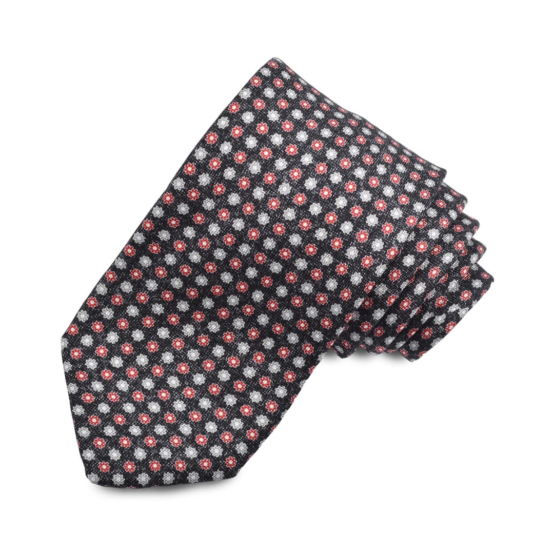 Dion Woven Jacquard Micro Floral Tie