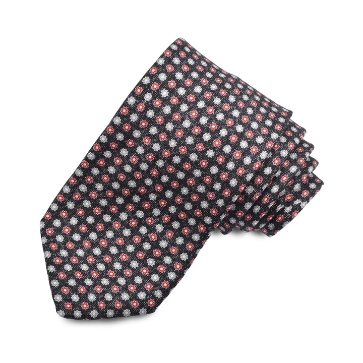 Dion Woven Jacquard Micro Floral Tie