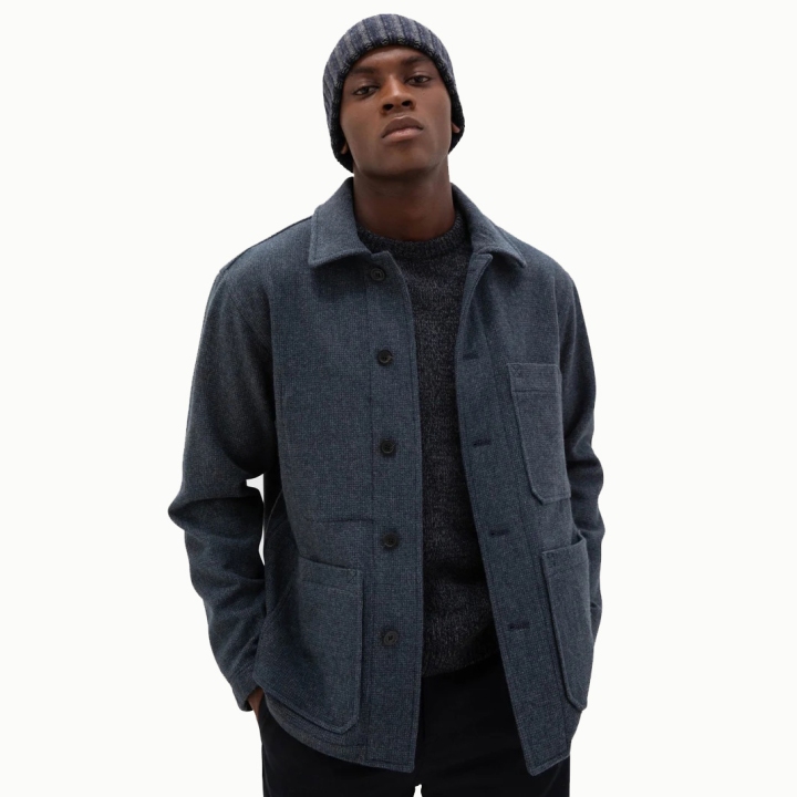 Johnstons of Elgin Navy Lambswool Weavers Jacket