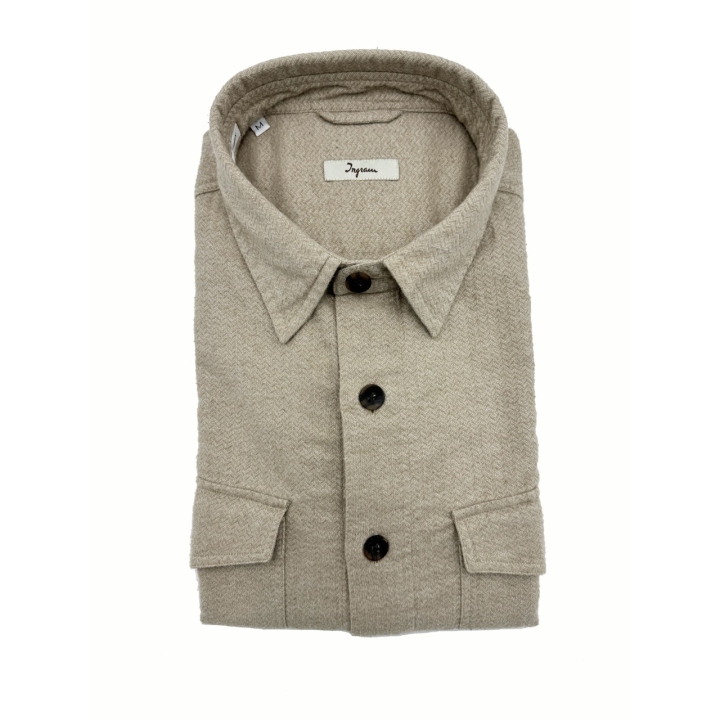 Ingram Herringbone Brushed Cotton Shirt