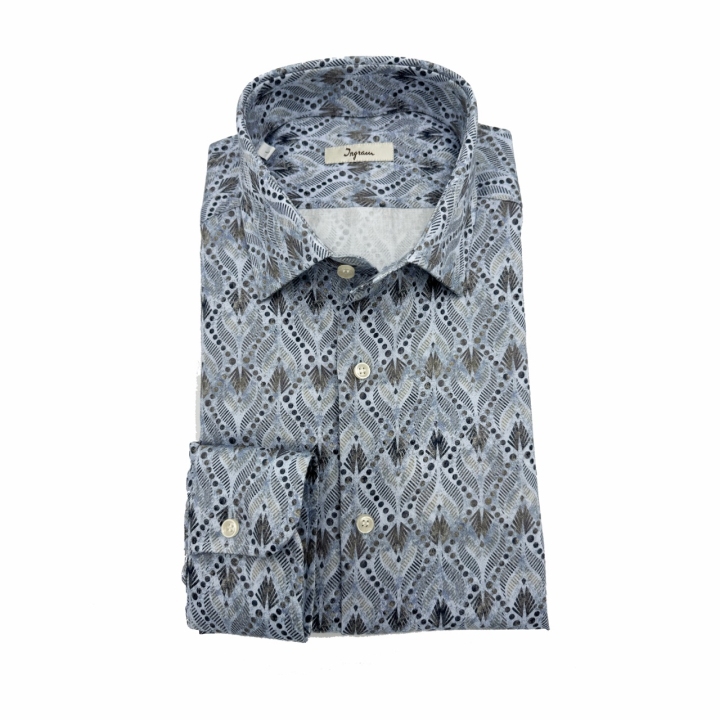 Ingram Leaf Print Cotton Shirt
