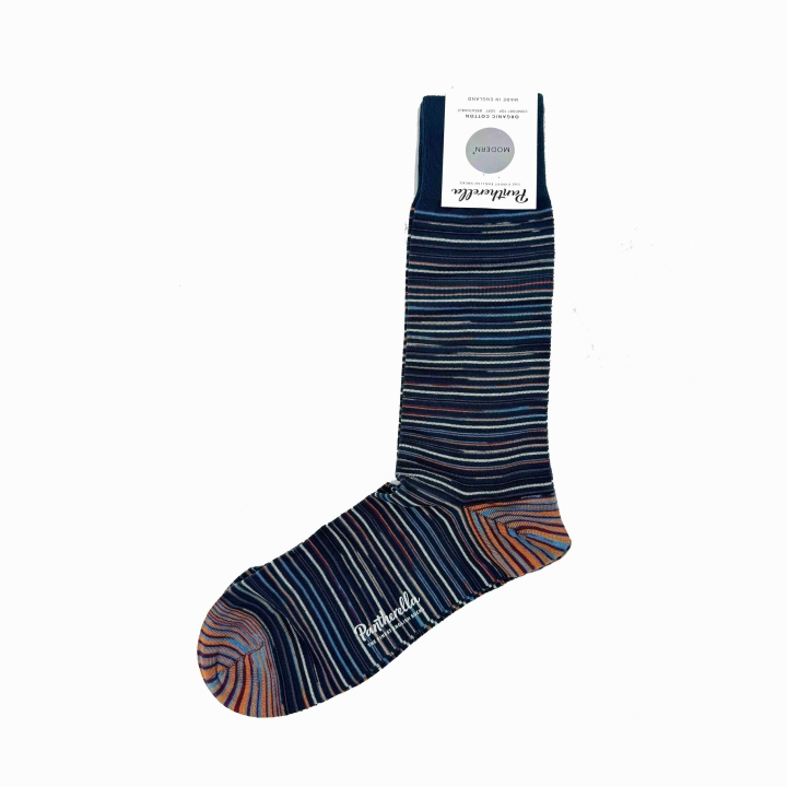 Pantherella Stripe Organic Cotton Socks