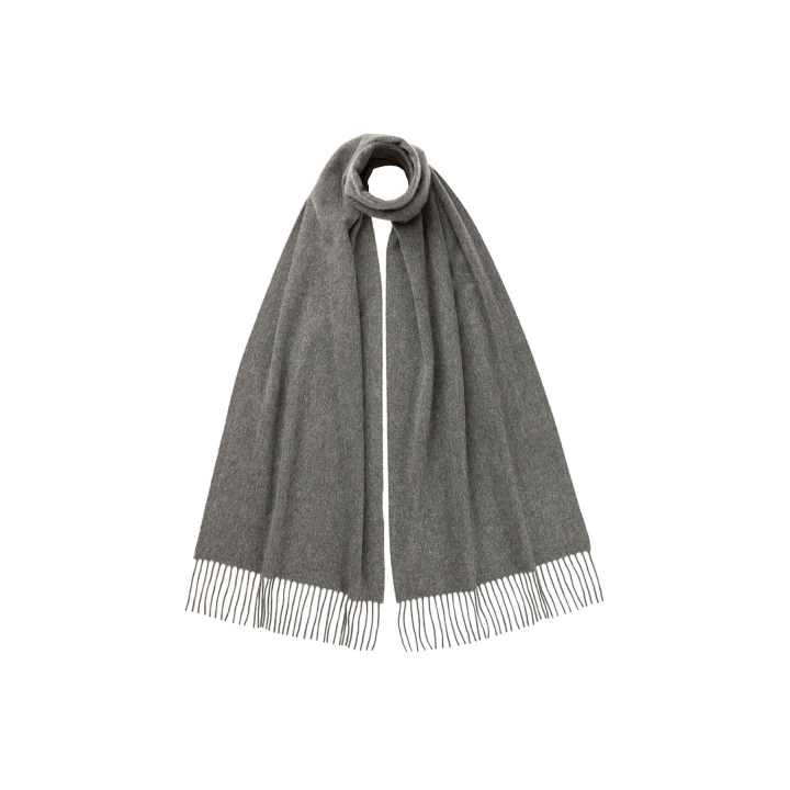 Johnstons of Elgin Mid Grey Cashmere Scarf