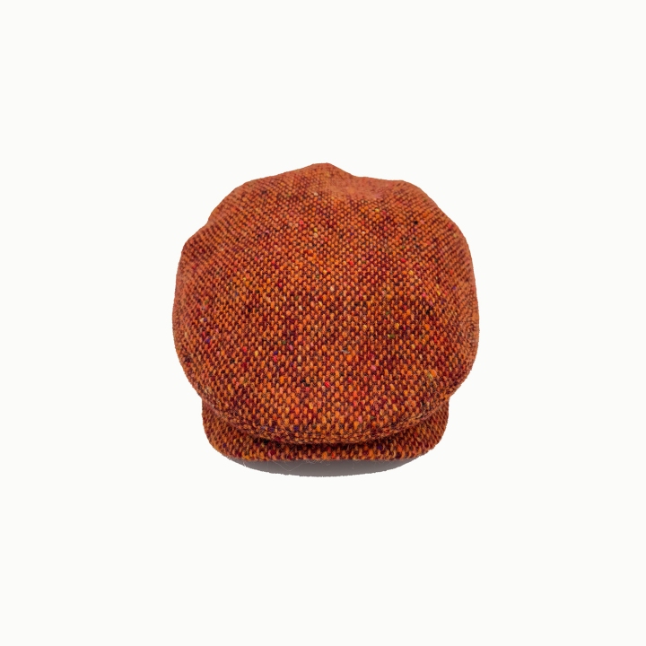 Jonathan Richard Orange Irish Wool Tweed Flat Cap