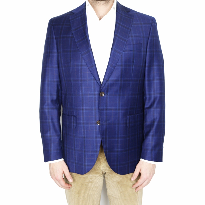 Jack Victor Blue Check Wool Sports Jacket