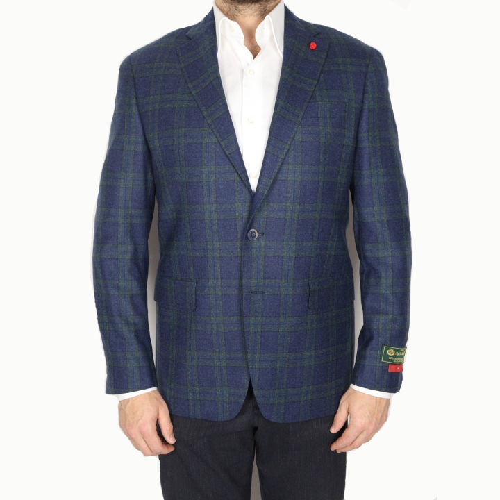 TailoRED Blue w Green Check Wool Sports Jacket