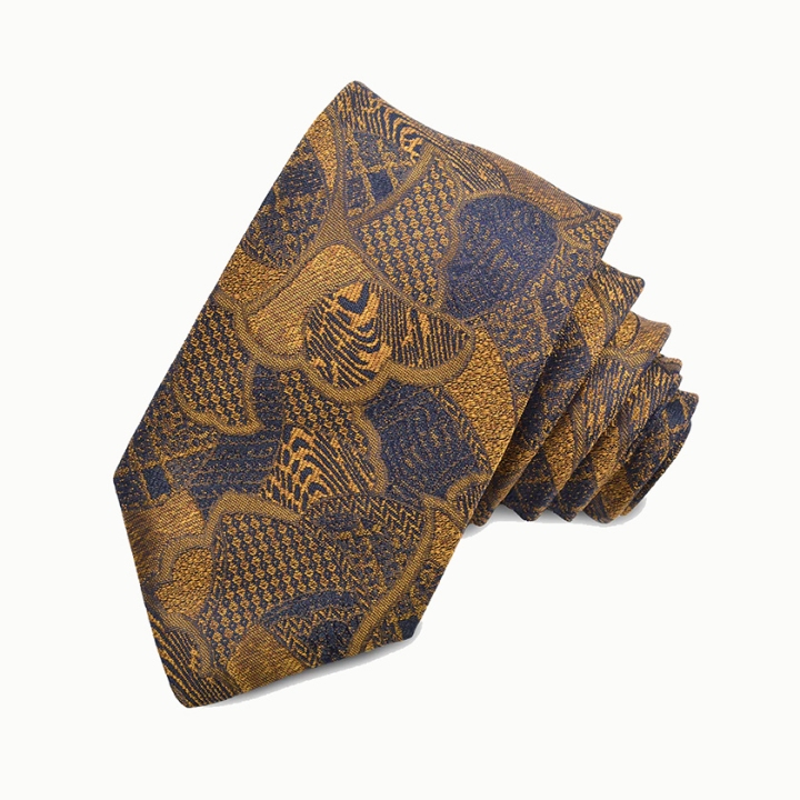 Dion Woven Jacquard Patchwork Petals Silk Tie