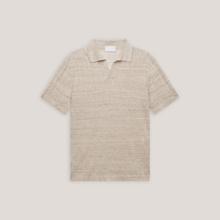 Fly-3 Linen and Cotton Skipper Short Sleeve Polo