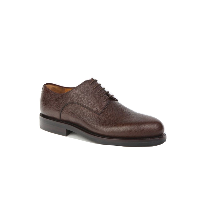 Prime Shoes Goodyear Welted Grained Derby Dark Brown Dress Shoes