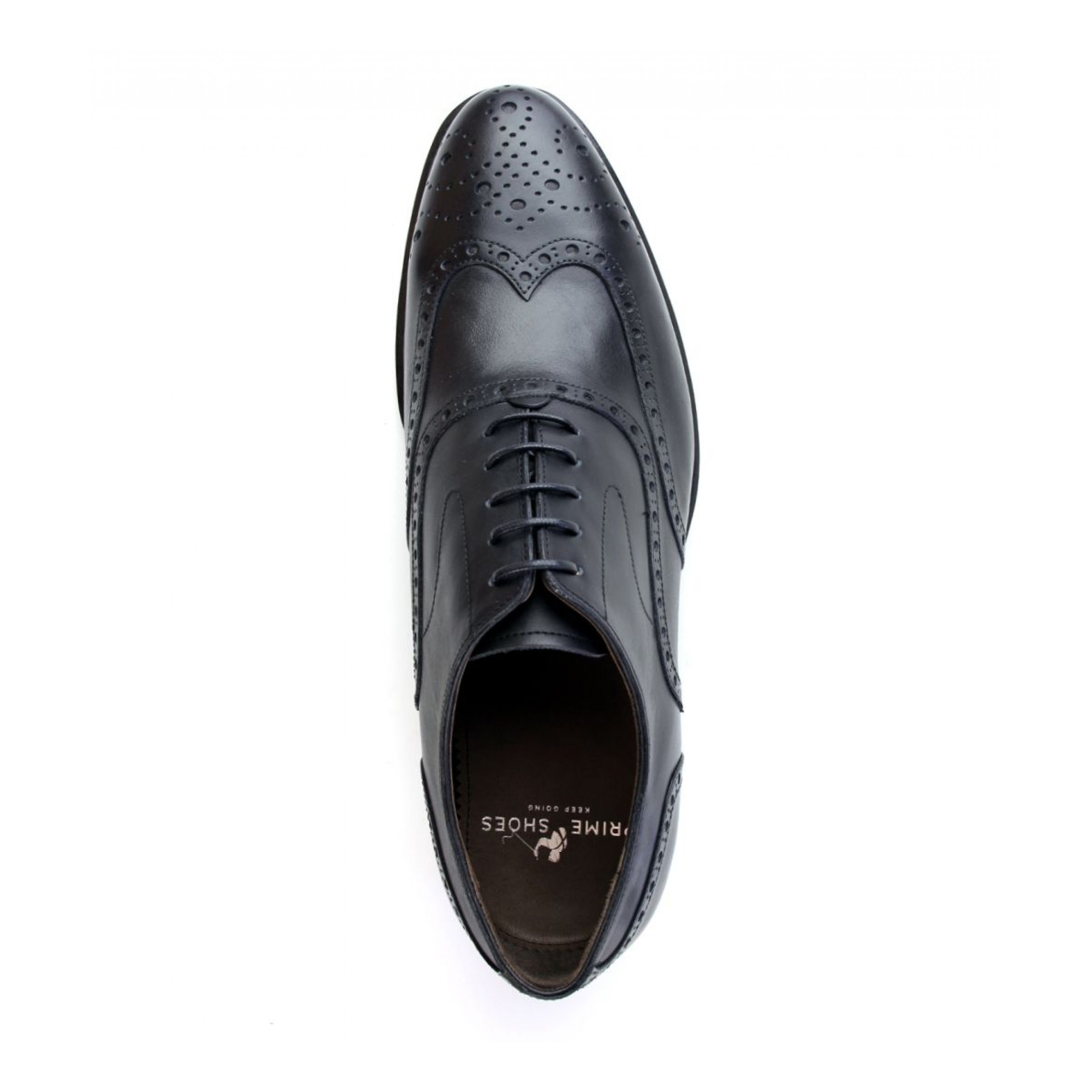 Prime Shoes Goodyear Welted Brogue Oxford Black Dress Shoes
