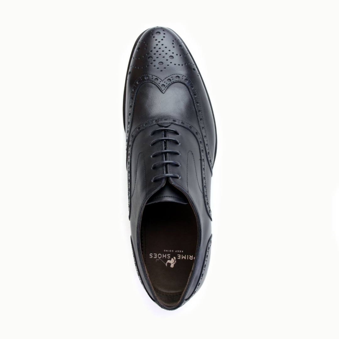 Prime Shoes Goodyear Welted Brogue Oxford Black Dress Shoes