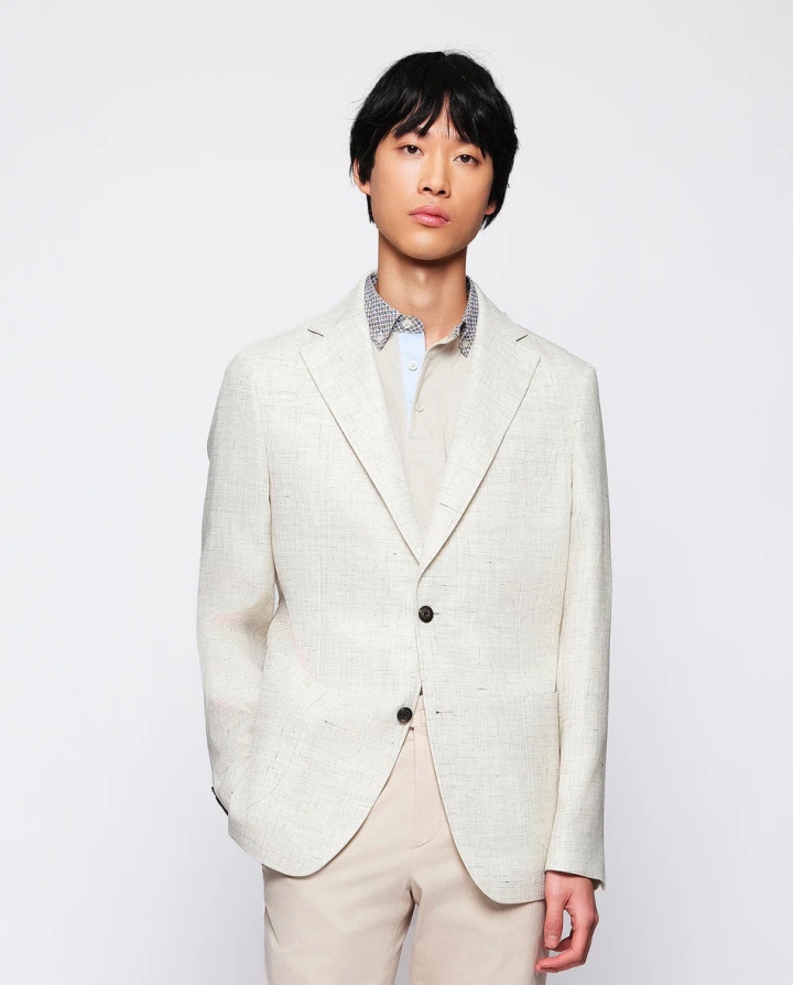 Mirto Ecru Cotton & Linen Sport Jacket