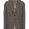 Mirto Brown Plaid Wool Silk Linen Blend Jacket