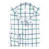 Mirto White Casual Green & Blue Windowpane Cotton Shirt