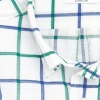 Mirto White Casual Green & Blue Windowpane Cotton Shirt