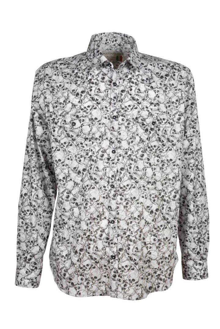 Poggianti Skulls Cotton Shirt